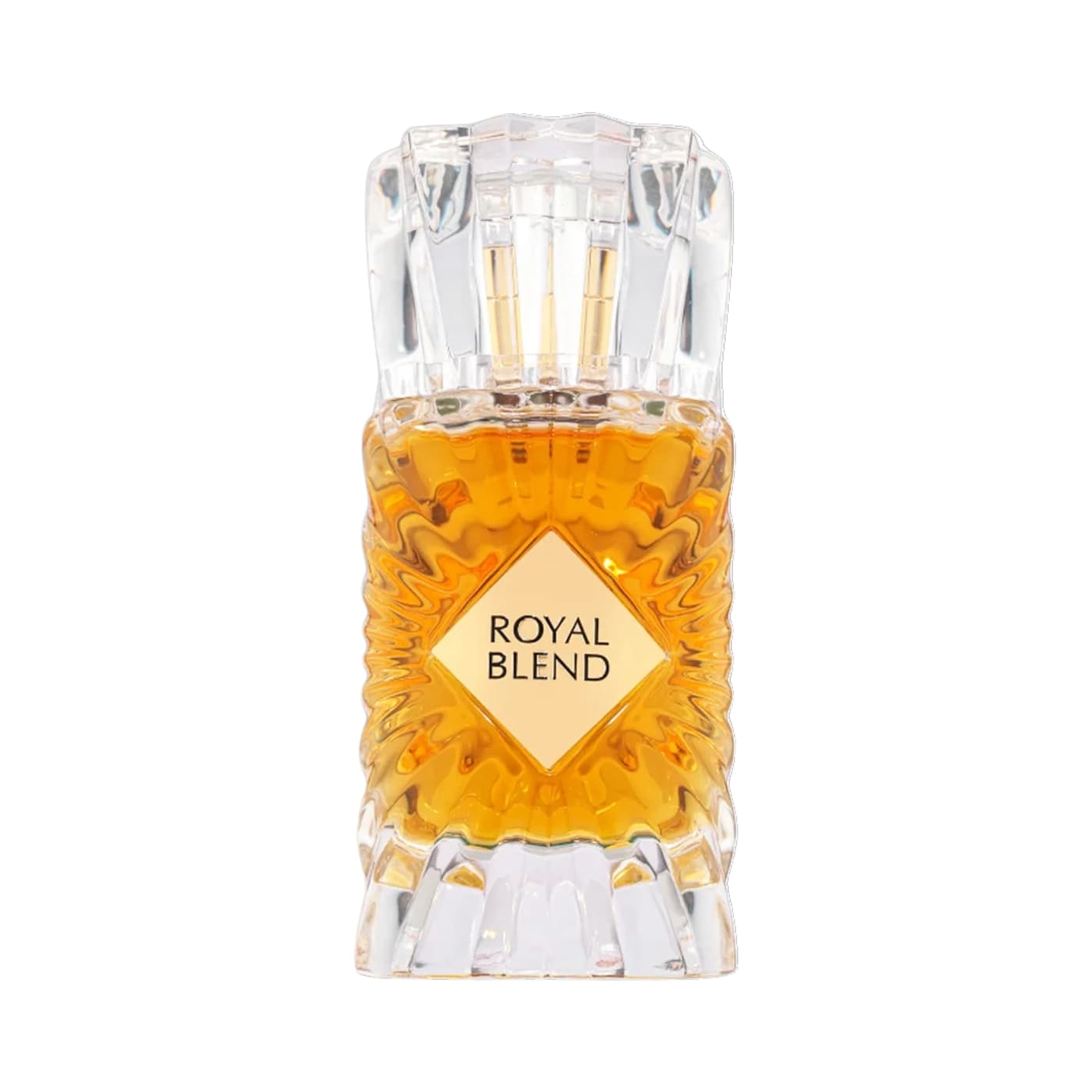 Royal Blend unisex parfym med gyllene vätska i en elegant flaska för alla tillfällen