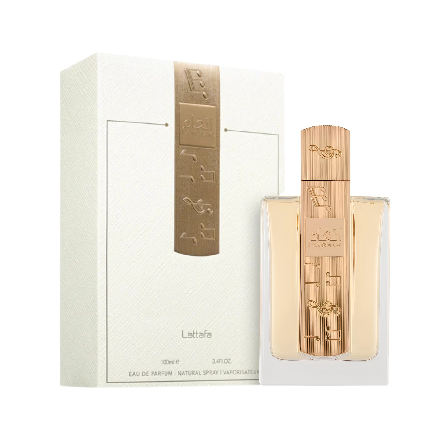 Lattafa AnghamTolkning av Burberry Goddess Angham 100ml eau de parfum med elegant flaska och lyxig förpackning 