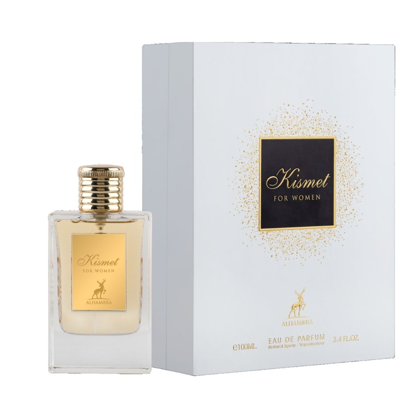 Kismet damparfym i 100 ml flaska med eleganta detaljer och lyxförpackning