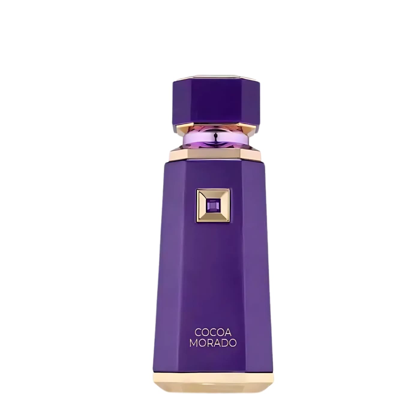 Damparfym Cocoa Morado i lila flaska med elegant design från Tolkning av Oud Candenza
