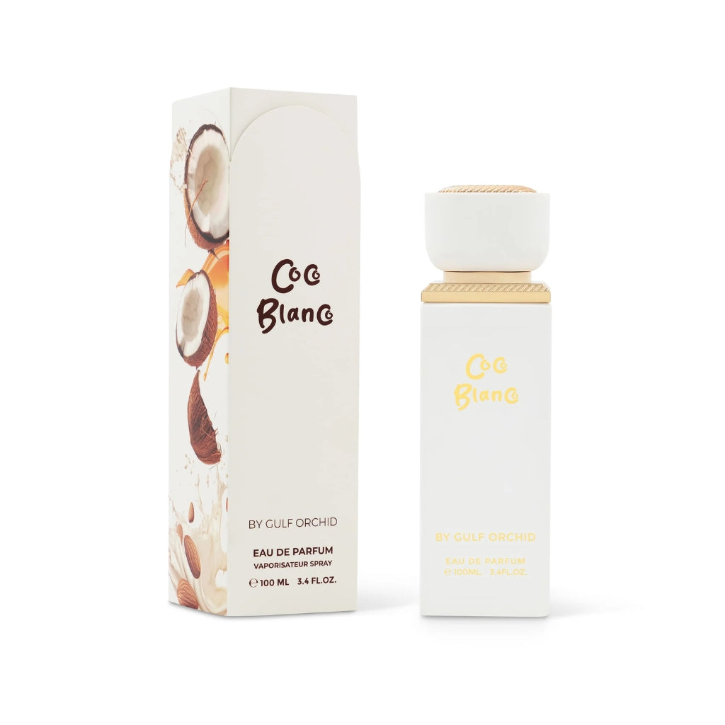 Damparfym Gulf Orchid Coco Blanco med kokosdoft och elegant förpackning i vit design