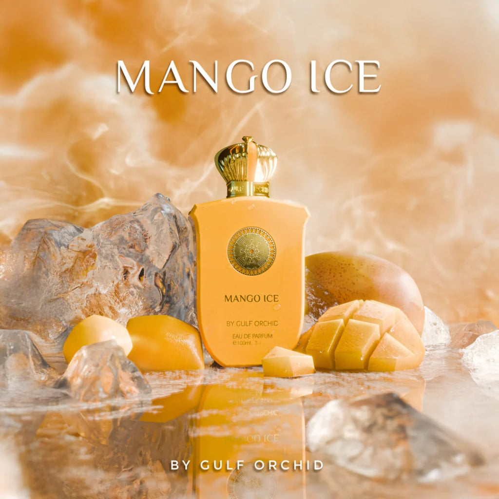 Herrparfym Mango Ice av Gulf Orchid med fruktig och uppfriskande doft i elegant flaska