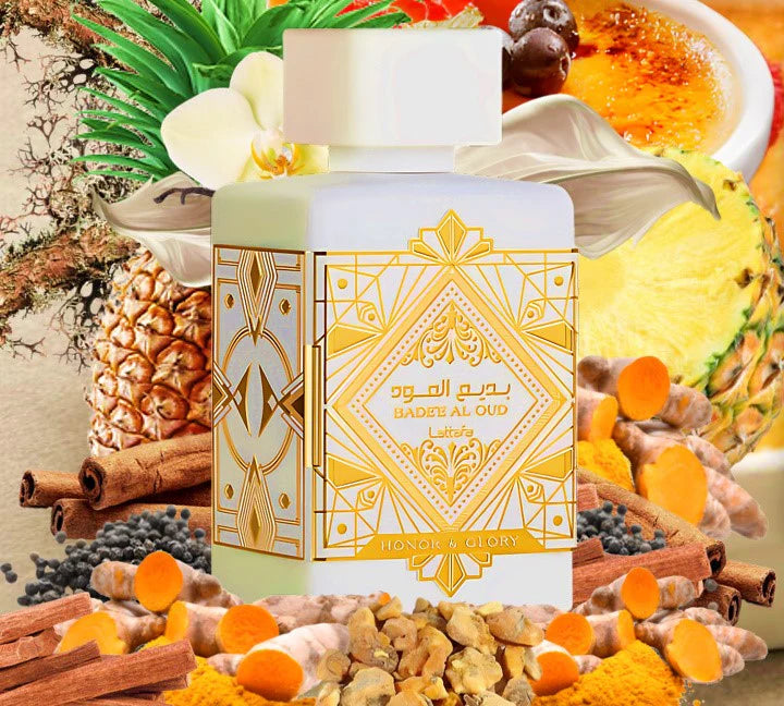 Badee Al Oud Honor and Glory parfymlikör från Lataffa Creation med exotiska dofter av kryddor och frukter
