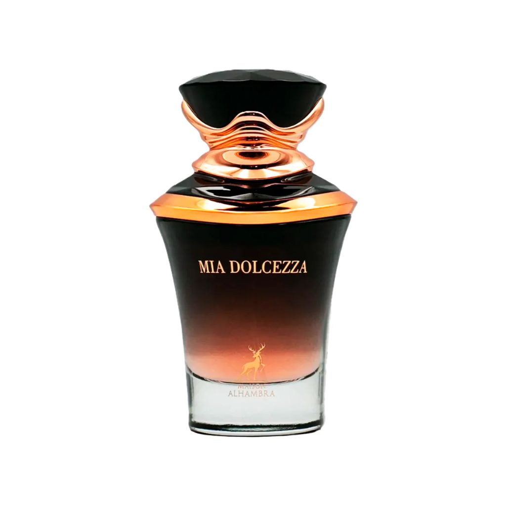 Maison Alhambra Mia Dolcezza damparfymflaska med svart och kopparfärgat elegant design