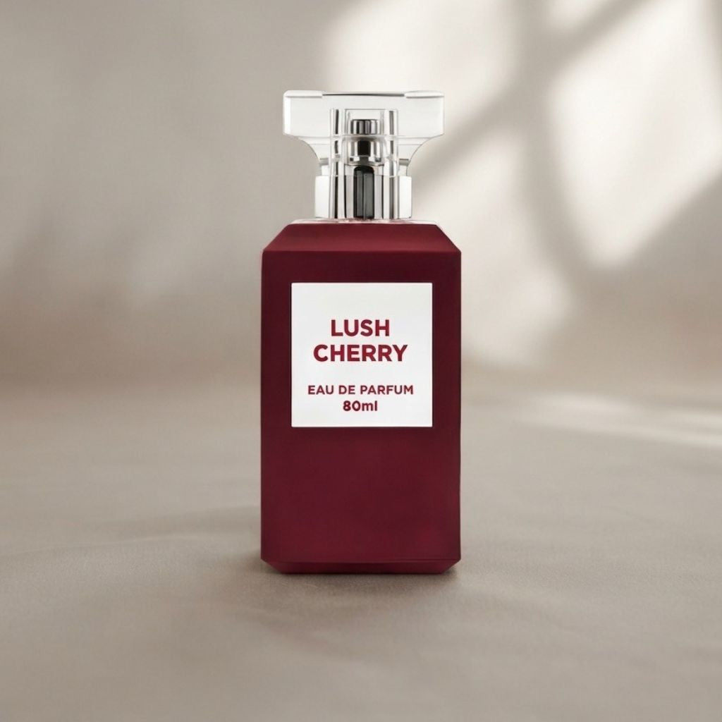 Fragrance World Lush Cherry eau de parfum-flaska, mörkröd, 80 ml