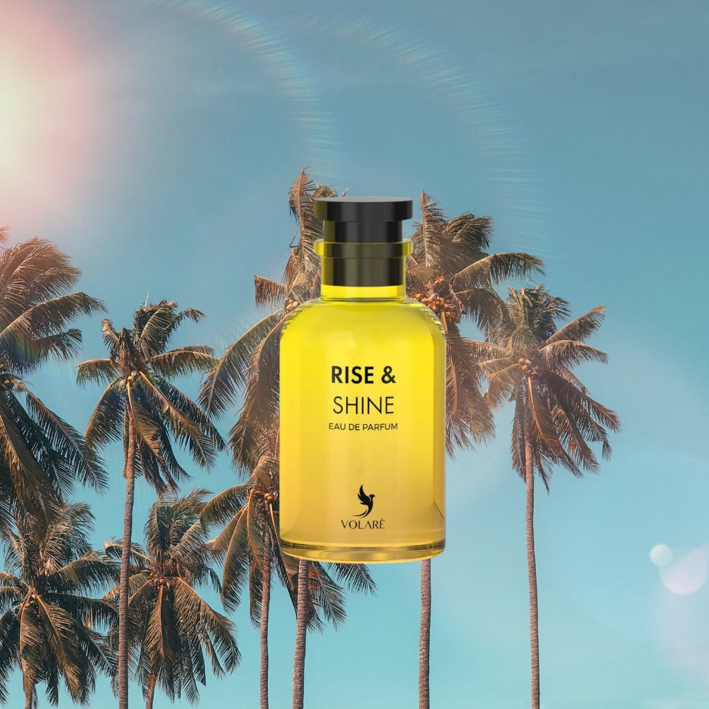 PARFYMTESTER Rise & Shine i en elegant flaska med fruktig doft, perfekt för varje tillfälle